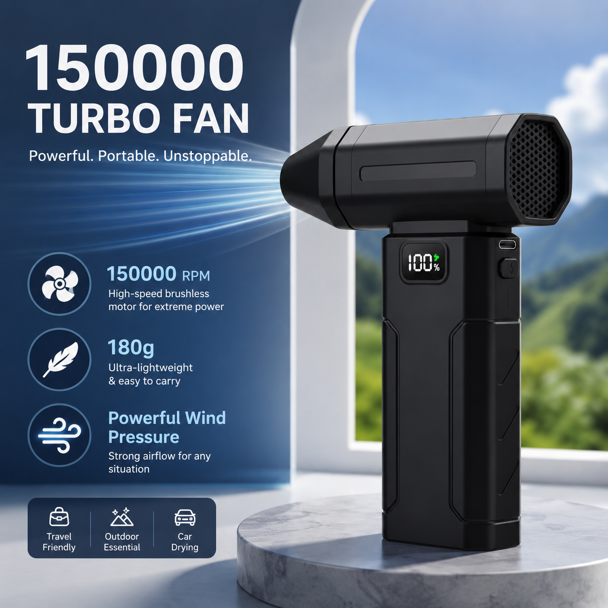 X8 Turbo Jet Fan Blower 150000RPM Portable Electric Air Duster Cleaner