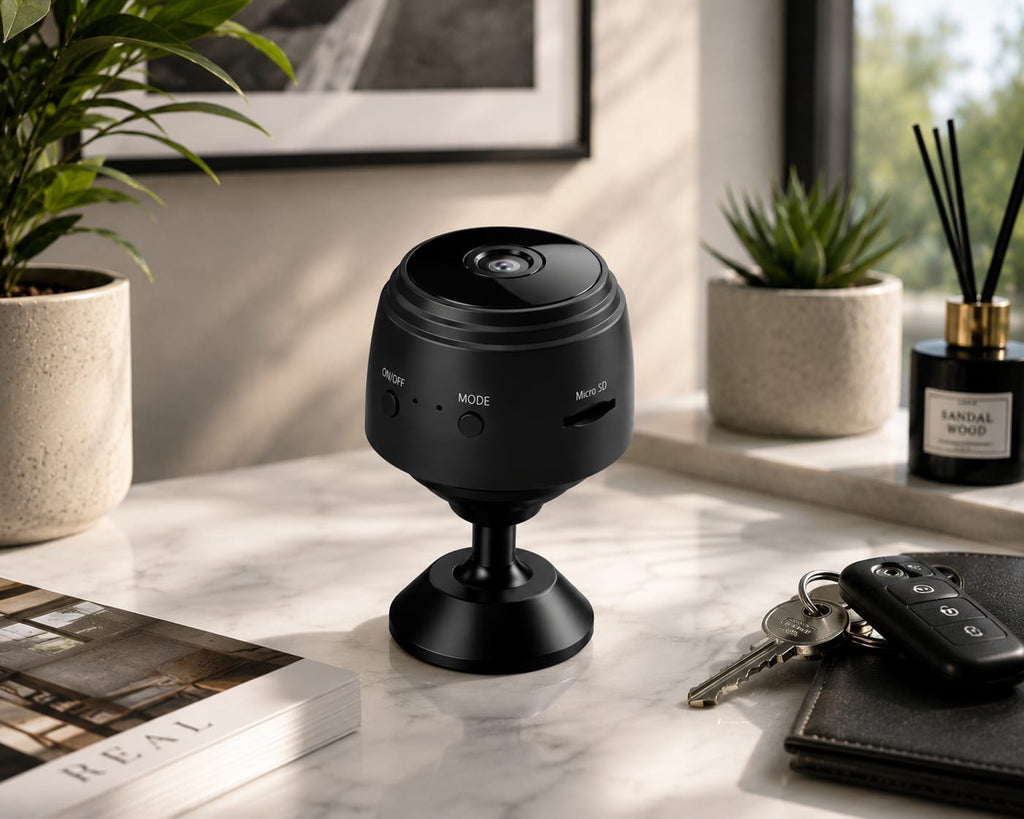 Mini WiFi Security Camera with Smart Motion Detection, 150° Wide Angle & Infrared Night Vision